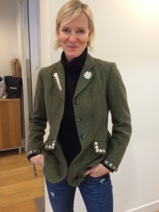 Customised tweed jacket worn by Hermione Norris