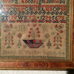 Sampler sewn by Mary Taylor aged 8