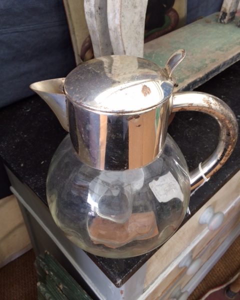 French or Italian wine/water cooler with internal glass canister for ice